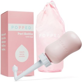 Popped Peri Bottle para cuidado posparto, bidé de viaje portátil para limpieza después del nacimiento (rosa, 10 onzas)
