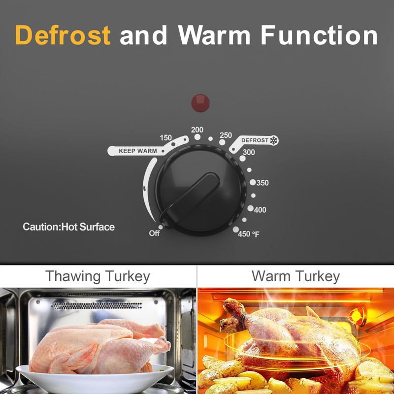 Royalcraft Roaster Oven with Self-Basting Lid, 18qt Electric Roaster with