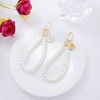 JIHUOO 3 Pcs Faux Pearl Keychain Flower Charm Keyring Hand