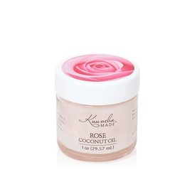 Kuumba Made Botanically Infused Rose Coconut Oil, Organic Daily Moisturizer for Skin & Nourishing Hair Mask, 1 Oz