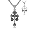 VENACOLY Pardon Crucifix Necklace Sterling Silver Cross Catholic Pendant Protection