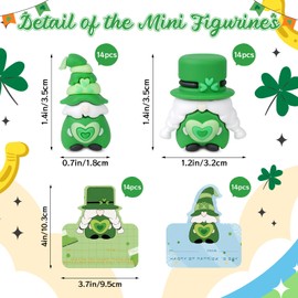 GEWUJATOP 28PCS Saint Patrick's Day Gnomes Statue Figures,St Patrick's Day Gift for Boys and Girls,Mini Lucky Gnomes Figures Decor for Home Desk Office,Irish Decorations