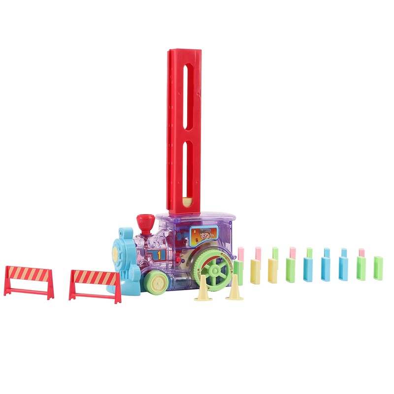 Domino Game Car Toy Set DIY Automatic Placement Domino Train