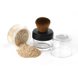 KABUKI JAR BRUSH & FOUNDATION (FAIR 2) Kit Mineral Makeup Full Size Set Bare Face Matte Sheer Powder Cover