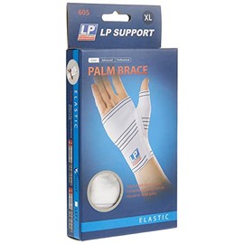 LP Elasticated Right Palm Brace - Elastic & Breathable Compression Sleeve for Sports Injury Rehabilitation, White - Small
