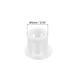MECCANIXITY 100PCS 5mm(3/16") White Plastic Hole Plugs, Flush Type Panel Hole Plugs Insert End Caps for Locking Hole Tubes Furniture Cabinet