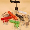 Rope ratchet 4mmX5m camping tarp string stopper strap biner rope string Rope ratchet 4mmX5m black 4ea