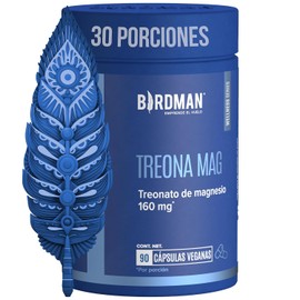 Birdman Treonato de Magnesio 160 mg | Sin Aditivos, Sin Sabor | Cápsula Vegana | Suplemento de Magnesio | 30 Porciones | 90 Cápsulas