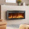 oneinmil 40 Inches Electric Fireplace Recessed and Wall Mounted, Fireplace