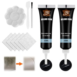 Eryndis Color Leather Repair Kit, Leather Repair Cream, Leather Repair Kit, Sofa, Gel for Liquid Leather, for Sofa, Car Seat, Leather Jacket, 2 Pieces, Black