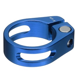 sourcing map Bike Seat Post Clamp 31.8mm Clip Aluminum Alloy Bicycle Locking Seat Post Ring with M4 Hex Screw for 27.2 to 28.6mm Bicycle Mountain Road Bike Tube, Blue
