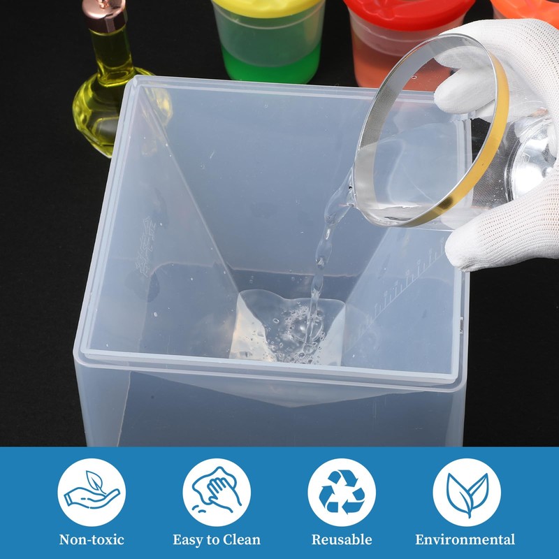Prasacco 3 Pcs Super Large Clear Silicone Pyramid Molds -4.7''
