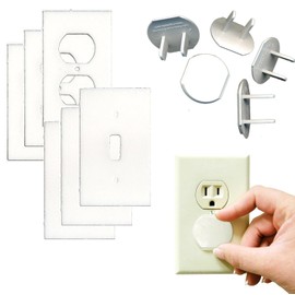 Electrical Outlet Safety Caps For Childproofing/Baby Cover Plugs and Draft Insulation Pack (24 Caps + 20 Gaskets)