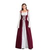 Velcoxplay Women's Renaissance Dress, Medieval Dress with Trumpet Sleeves, Medieval