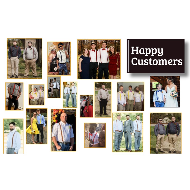 Dibi Brown Mens Suspender with 3 Strong Clips Adjustable Braces