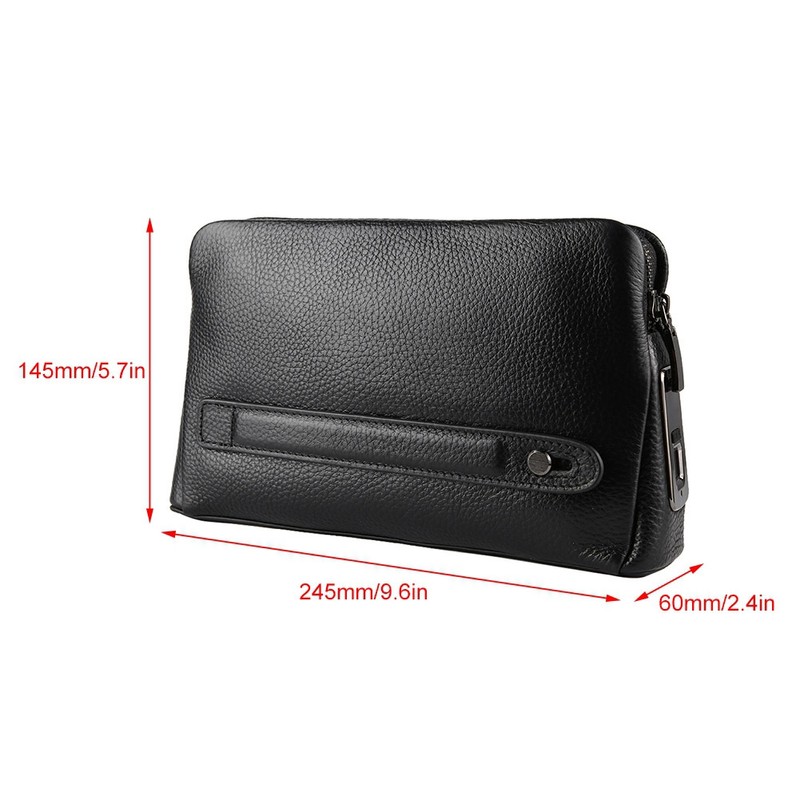 Fipilock FL-V1 Men Zipper Leather Wallet Smart Fingerprint Security Anti