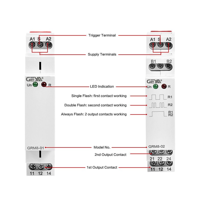 GEYA Electronic Latching Relay 1SPDT 16A AC230V Din Rail Mounted