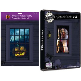 The Original Virtual Santa in The Window Movie on USB with 48" x 72" Projection screen