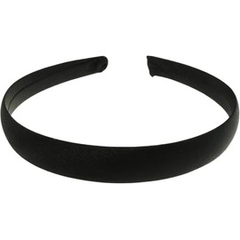 GIRLS School Uniform Birthday Party Wedding Dance Recital Play Flower Girl Special Occasion Hair Accessories Plain Satin 2cm Short Long Hair Headband Alice Band Hairband (Black, 2cm)