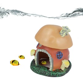 WishLotus Small Fish Tank Decorations, Colorful Rein Fish Tank Hideout Mushroom Houses Cute Aquarium Caves and Hides for Fish Shrimp Betta Reptiles (A)