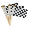 Newperlite Checkered Black and White Racing Stick Flag Small Mini