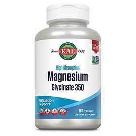 KAL Glicinato de magnesio de alta absorción, relajación saludable, función muscular y apoyo óseo, nuevo y mejorado (160 unidades)