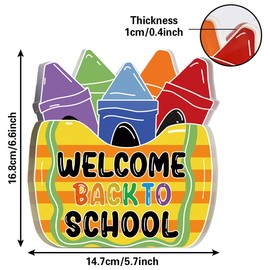 Welcome Back To School, Acrylic Signs Decor Desk Ornament For Home Farmhouse Primary School Kindergarten, Back To School Season Gifts
