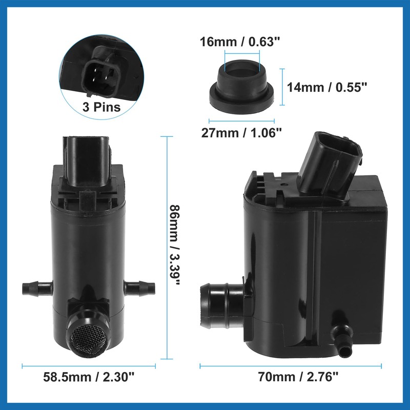 A ABSOPRO Windshield Washer Motor Pump for Kia Sorento -