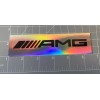Mercedes TWO 5” Mercedes AMG Decal Sticker Black & Holographic