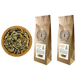 Vita Fairy Fasting Tea 2 x 300 g with PU ERH Tea, Mate, Red Bush, Lemongrass, Nettle, Rosemary, Field Horsetail, Orthosiphon, Bear Grapes, Cranberry, Purple Coneflower, Carrot Pieces, Safflower