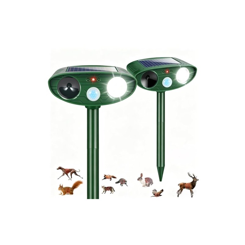2026 Sonic Fortress Pro Deer Repellent,Cat Deterrent Squirrel Rabbit Racoon