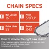 Dunhil 4 Pack 16 Inch Chainsaw Chains 3/8" LP Pitch,