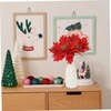 Kisangel 4pcs Artificial Poinsettia Christmas Flowers Xmas Tree Decorations Red