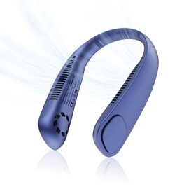DreiWasser Tragbarer Ventilator Nackhalterung, 9000 mAh Nackenventilator 18 Stunden Betriebszeit für Ausglug, Joggen, Fischen, Lesen (Blau)