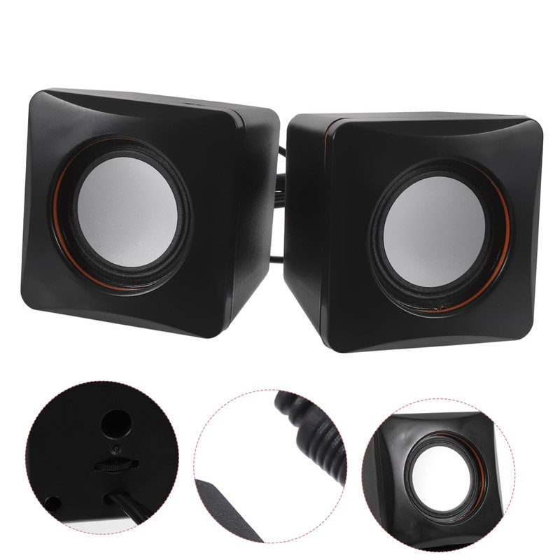 Operitacx 1 Pair Portable Desktop Speakers with Strong Bass for