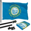 UD_G128 Combo Pack: 6 Ft Tangle Free Spinning Flagpole (Black)