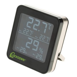Lockdown Digital Hygrometer with Convenient Design, Backlit Screen and Min/Max Reading for Temp and Humidity Monitoring in Safes, Rooms, Cases and Cabinets