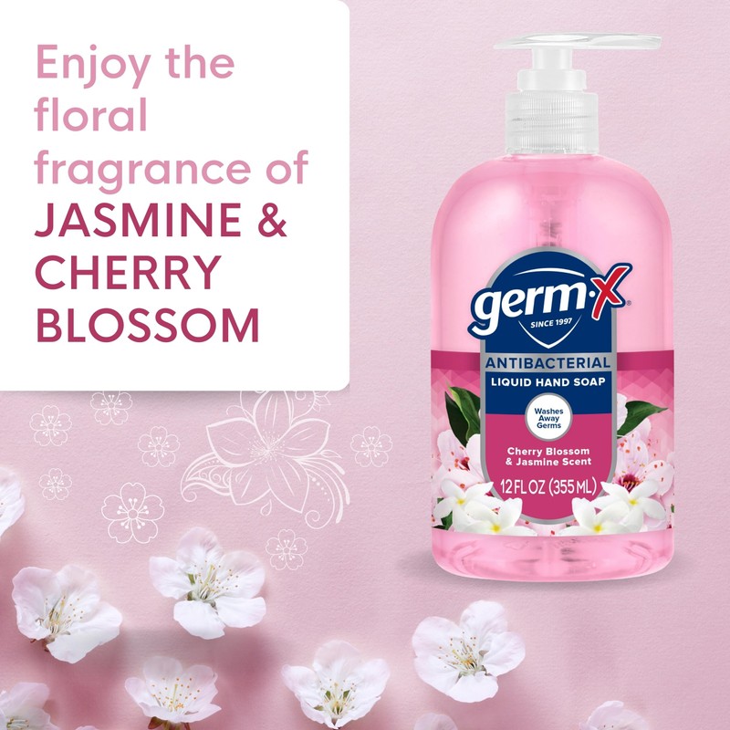 Germ-X Antibacterial Hand Soap, 12 Oz (Pack 4), Moisturizing Liquid