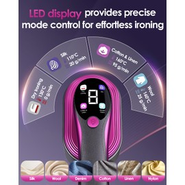 Travel Steamer for Clothes, 2-in-1 Foldable Handheld Garment Steamer & Iron with LED Display, 10s Fast Heat Up, Smart Steam Control with 4 Modes, No-Leak Design, Perfect for Home & Travel