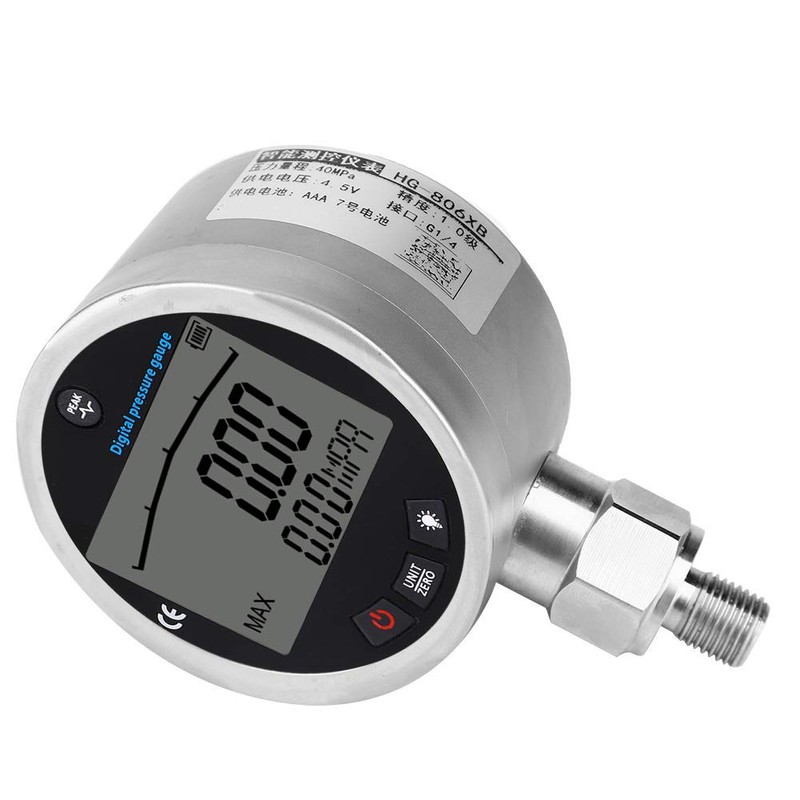 Digital Hydraulic Pressure Gauge, 400BAR 0‑40Mpa 5800PSI Pressure Manometer with