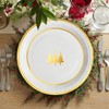 Horaldaily 24Pcs Christmas Paper Plates, Gold Foil Christmas Pine Trees