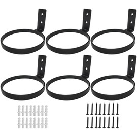 Kunzye Plant Holder Ring 6 inch Wall Mounted Metal 6 Pack Hanging Plant Stand,Plant Hangers Outdoor for Flower Plant Herb