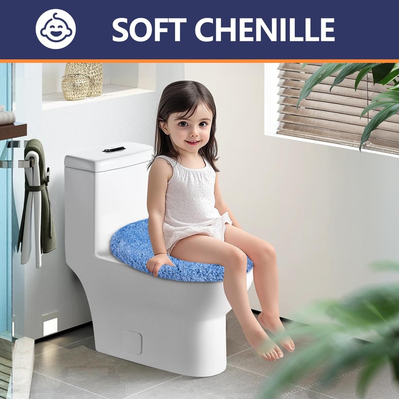 Baahrnom Microfiber Elongated Toilet Seat Cover 19.5"x 15" Machine Washable