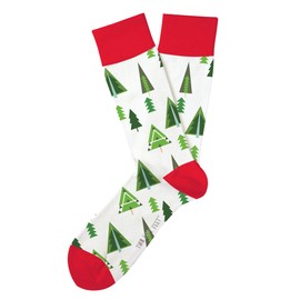 Two Left Feet: Unisex Novelty Adult Holiday Special Graphic Cotton Sockshosiery, Spruce Me Up Design (Size Medium - Large)