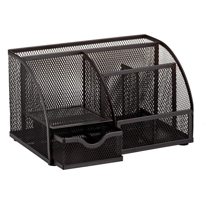 Annova Mesh Desk Organizer Office with 7 Compartments + Drawer/Desk