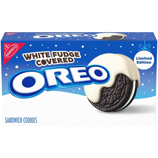 Oreo White Fudge Covered Chocolate Sandwich Cookies, Limited Edition, 8.5 Ounce (Pack of 4)