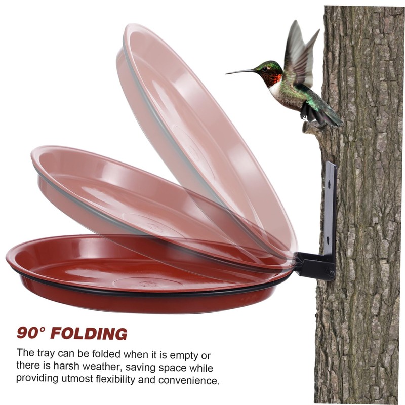 Yardwe 1 Set double layer hanging bird bath balcony bird