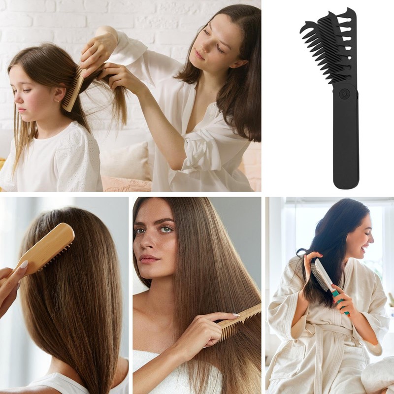 Portable Folding Comb - Foldable Comb Travel Hair Brush,Fine &