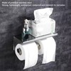 Stainless Steel Toilet Paper Holder with Shelf Self Adhesive Punch