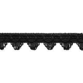 DÉCOPRO (TM) Scalloped Fringe Gimp, Color# K9 - Pure Black [Sold By The Yard]
